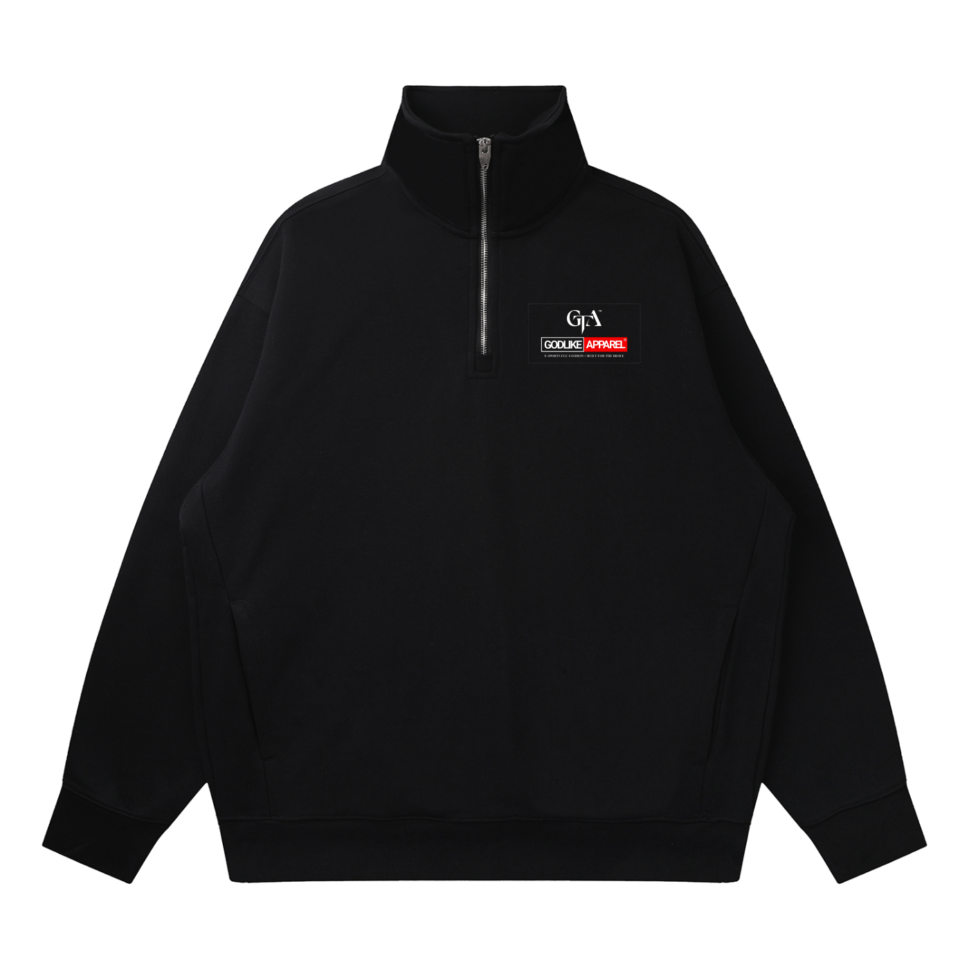 PERFEC' Quarter-Zip Drop Shoulder Sweatshirt – Black Edition
