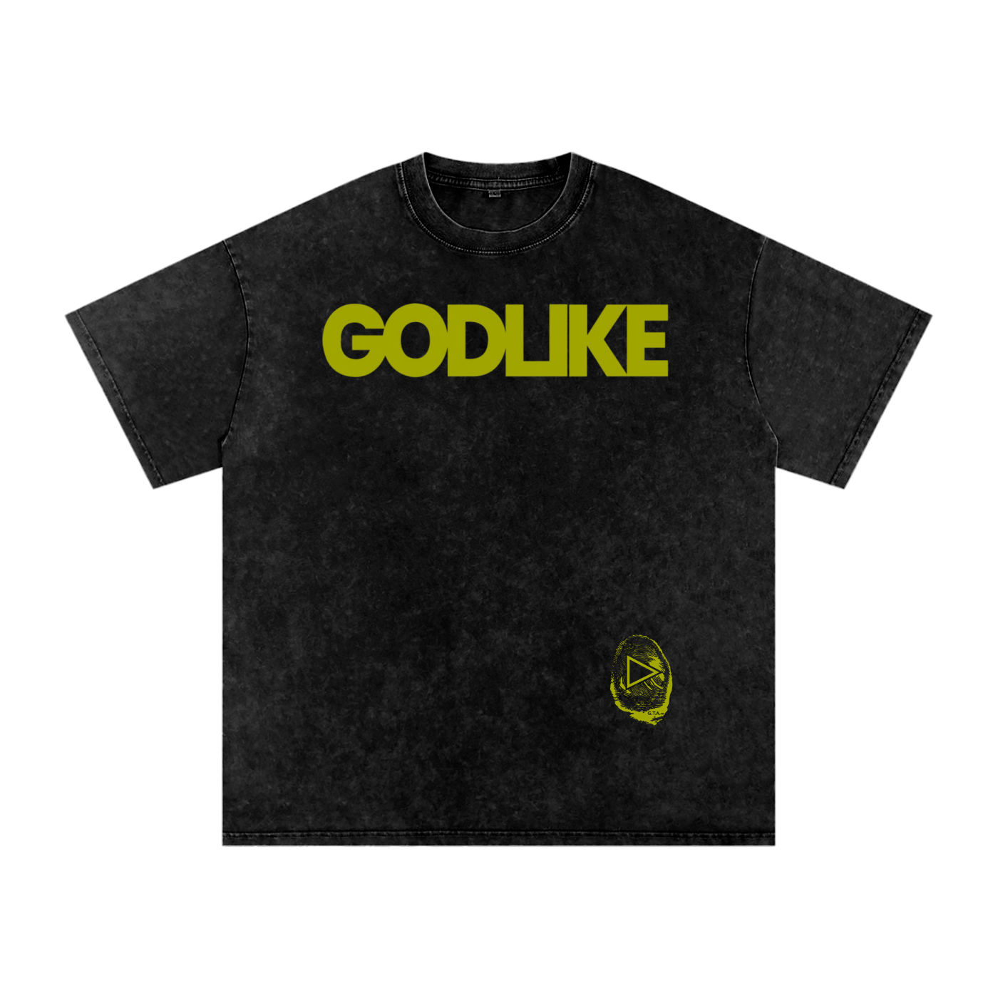 GODLIKE OG Logo Snow Washed Oversized Cotton T-Shirt – Black Edition