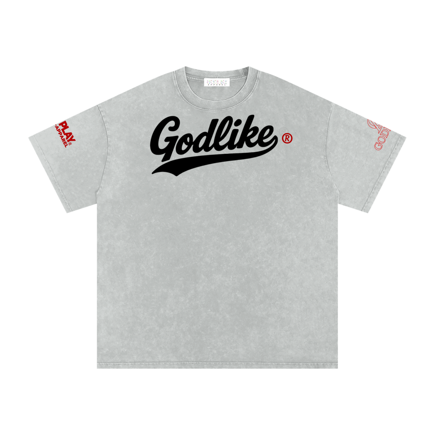 GLK New Script Logo – Shadow Authority Snow Washed Oversized Cotton T-Shirt