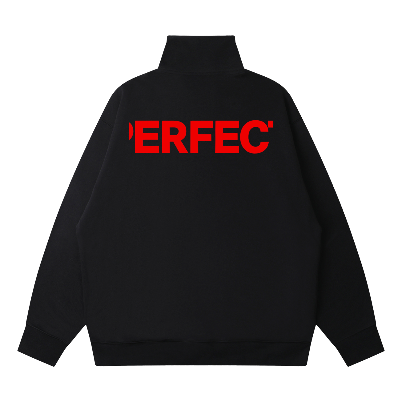 PERFEC' Quarter-Zip Drop Shoulder Sweatshirt – Black Edition