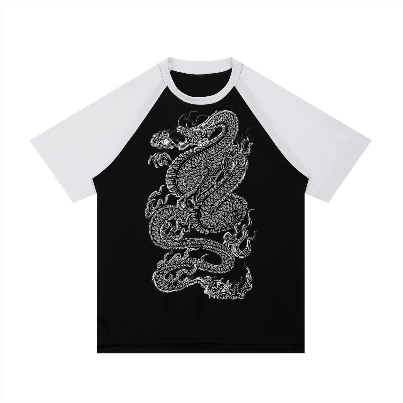 Contrast Raglan Sleeve Mesh T-Shirt – Dragon Flow