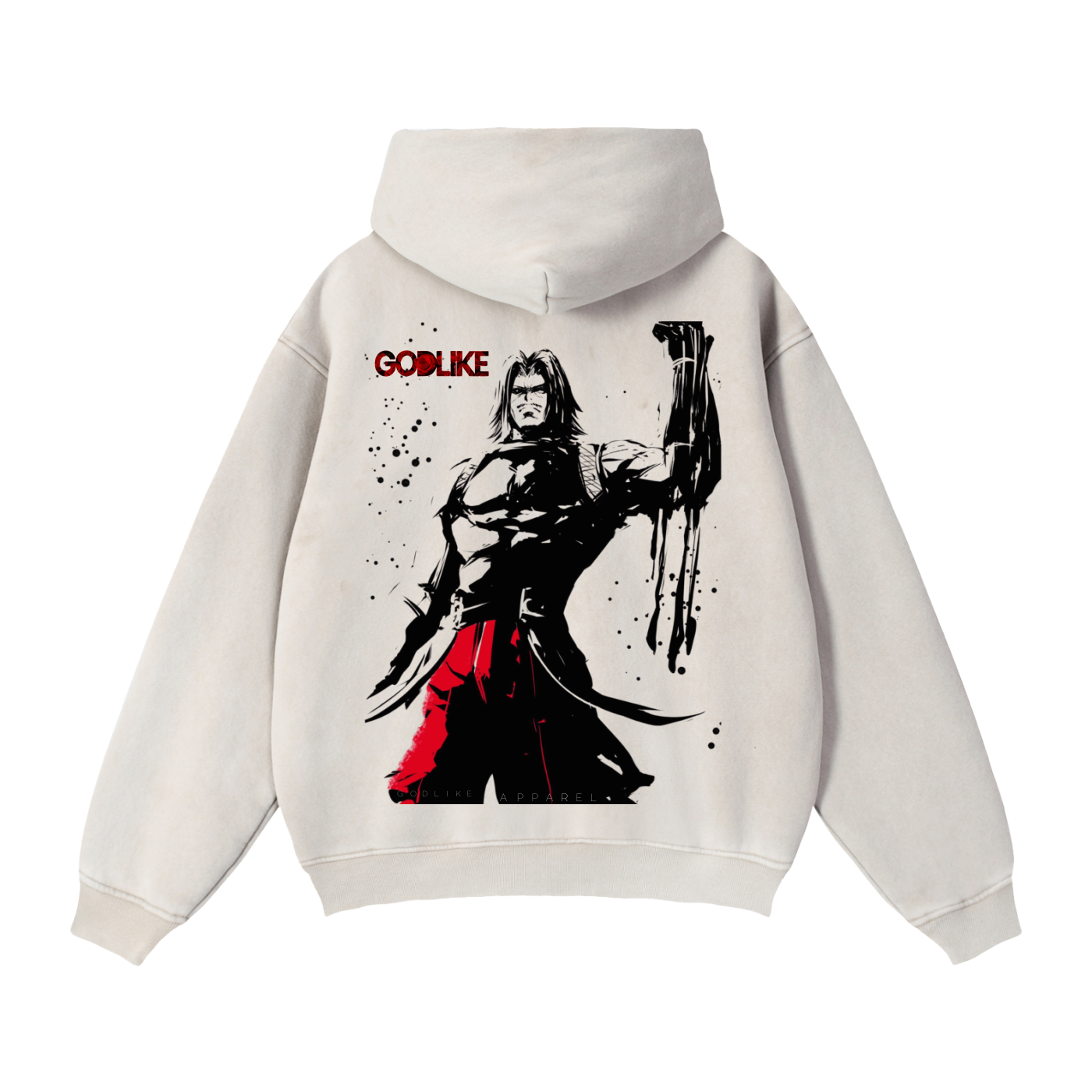 NEW GTA™ X GODLIKE™ LOGO PRINT  Zip-Through Boxy Fleece Hoodie – Heavyweight Black
