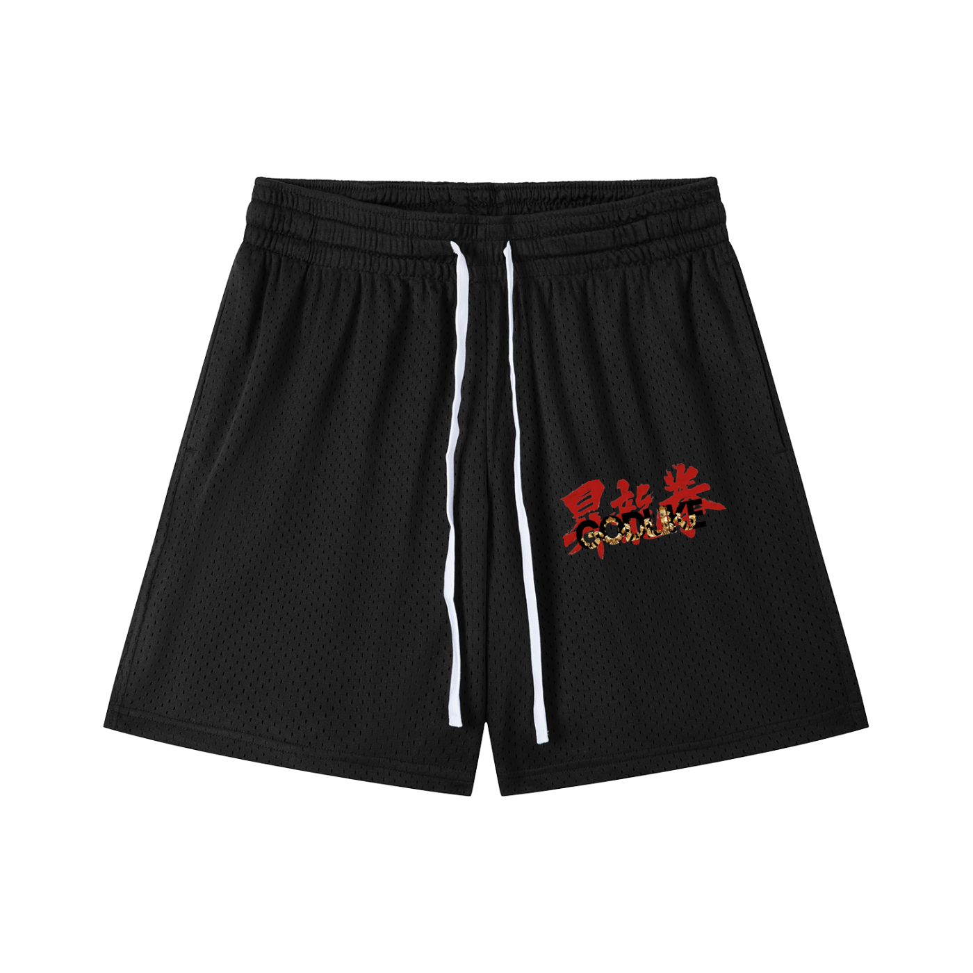 GTA™ Mesh Drawstring Shorts - Black Kanji Edition