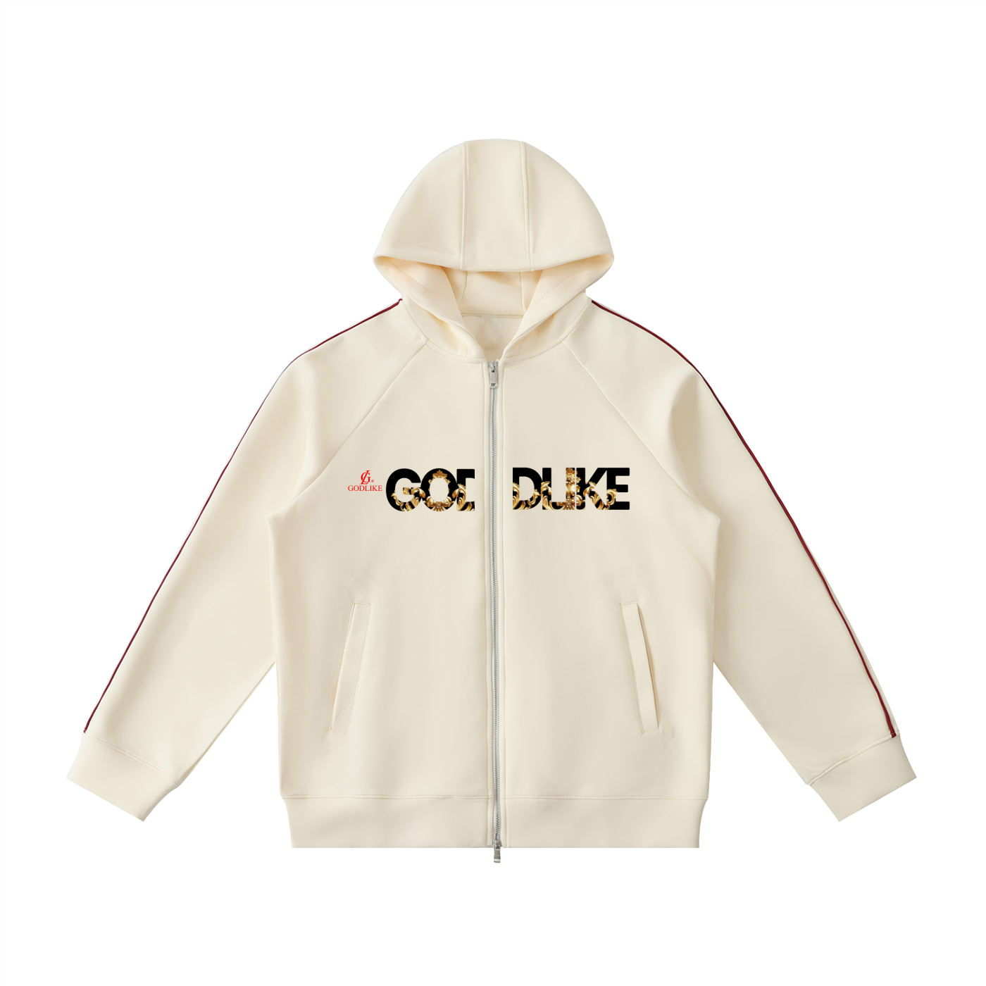 GODLIKE NEW LOGO PRINT Heavyweight Raglan Sleeve Zip Hoodie