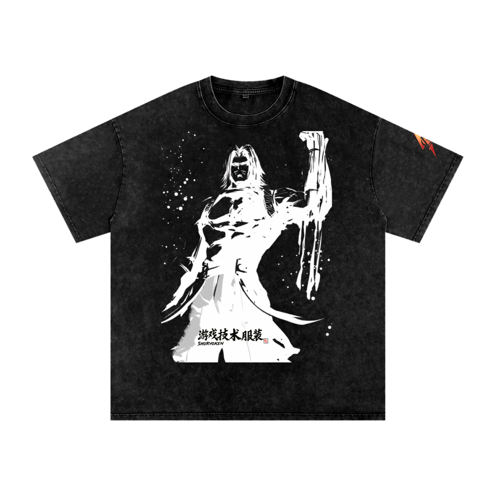 SHORYOKEN  X GTA X GLA COLLECTION Snow Washed Oversized T-Shirt – Black Ink Edition
