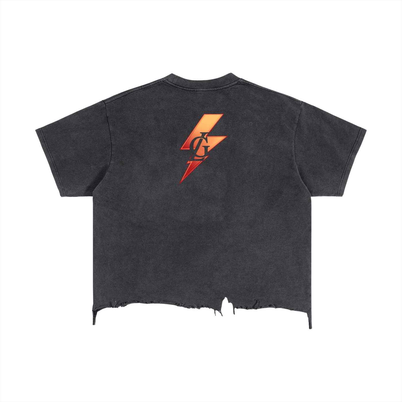 DRAGON GL LOGO Vintage Wash Boxy Distressed Hem T-Shirt